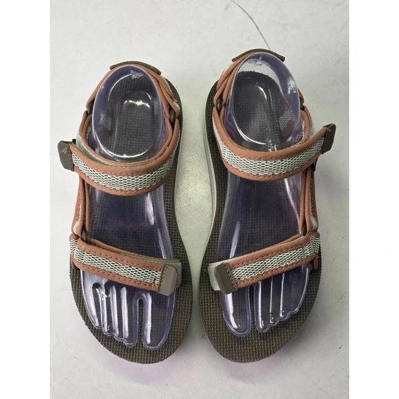 Teva Flatform Women's Sandal Size 6 EU 37 Green Olive Mesh Print Platform Shoes - Picture 7 of 12